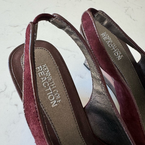 Kenneth Cole Reaction Dark Red ombré clear heel slingbacks - Picture 12 of 13